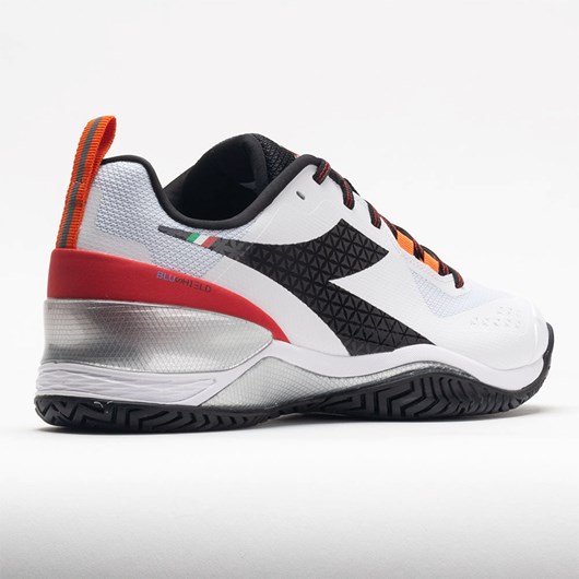 Orthofeet Diadora Blushield Torneo AG Men's Tennis Shoes White / Black / Fiery Red | UL7381462