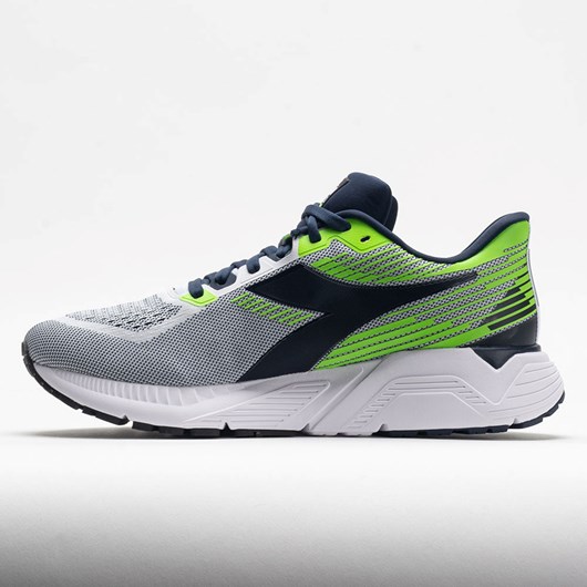 Orthofeet Diadora Mythos Blushield Vigore Men's Running Shoes White / Black Iris / Neon Mint | QK5890164