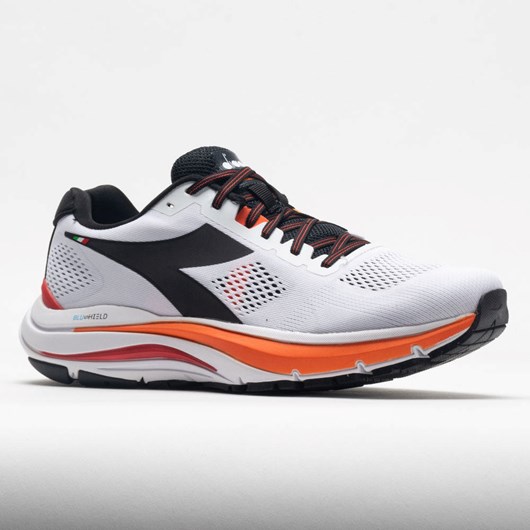 Orthofeet Diadora Mythos Blushield Vortice 7 Men's Running Shoes White / Black / Vermillion Orange | GZ4287016