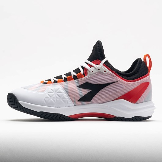 Orthofeet Diadora Speed Blushield Fly AG Men's Tennis Shoes White / Black / Fiery Red | HV2615790