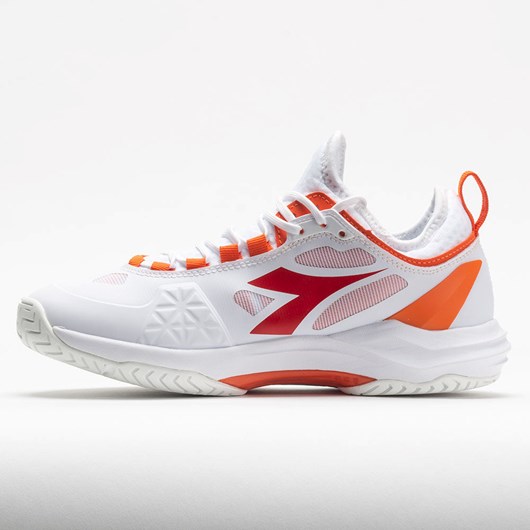 Orthofeet Diadora Speed Blushield Fly AG Women's Tennis Shoes White / Fiery Red | YT2403918