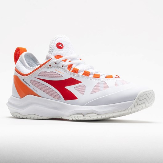 Orthofeet Diadora Speed Blushield Fly AG Women's Tennis Shoes White / Fiery Red | YT2403918