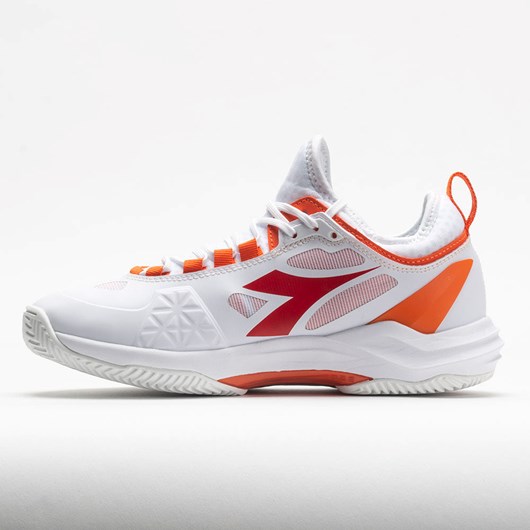 Orthofeet Diadora Speed Blushield Fly Clay Women's Tennis Shoes White / Fiery Red | JM0741592