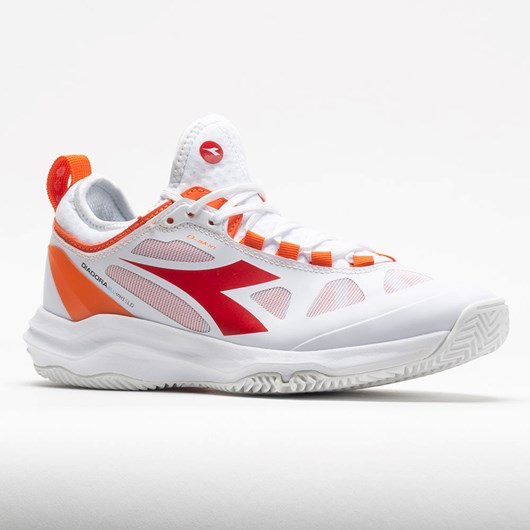 Orthofeet Diadora Speed Blushield Fly Clay Women's Tennis Shoes White / Fiery Red | JM0741592