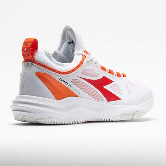 Orthofeet Diadora Speed Blushield Fly Clay Women's Tennis Shoes White / Fiery Red | JM0741592