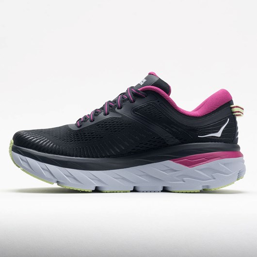 Orthofeet HOKA Bondi 7 Women's Running Shoes Blue Graphite / Festival Fuchsia | EM8046592