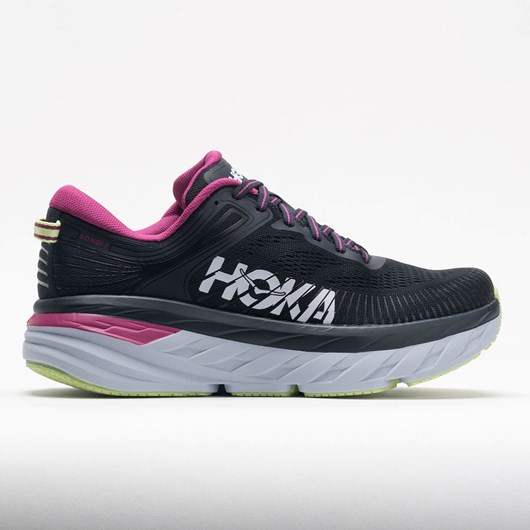 Orthofeet HOKA Bondi 7 Women\'s Running Shoes Blue Graphite / Festival Fuchsia | EM8046592