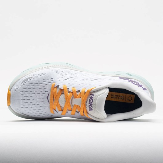 Orthofeet HOKA Clifton 8 Women's Running Shoes Blanc de Blanc / White | UX9201865