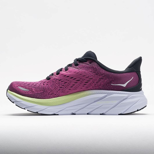 Orthofeet HOKA Clifton 8 Women's Running Shoes Blue Graphite / Ibis Rose | XT7531940