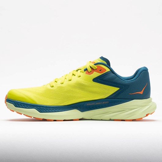 Orthofeet HOKA Zinal Men's Trail Running Shoes Evening Primrose / Blue Coral | IO2610743