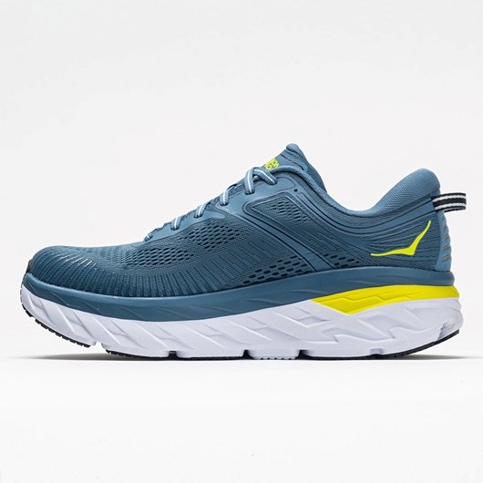 Orthofeet Hoka One One Bondi 7 Men's Running Shoes Provincial Blue / Citrus | NW1972538