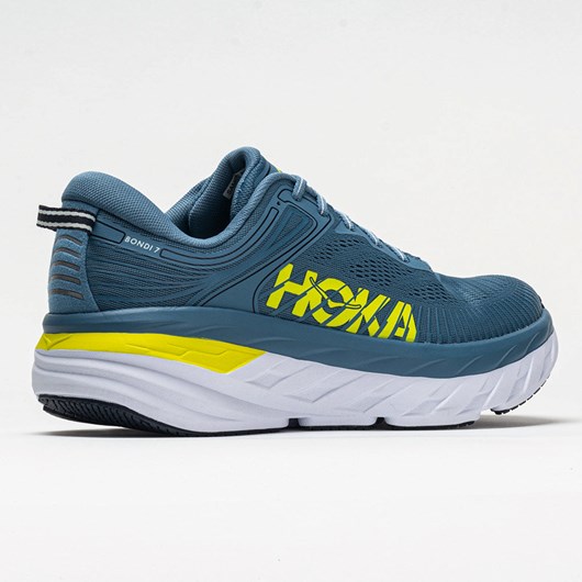 Orthofeet Hoka One One Bondi 7 Men's Running Shoes Provincial Blue / Citrus | NW1972538