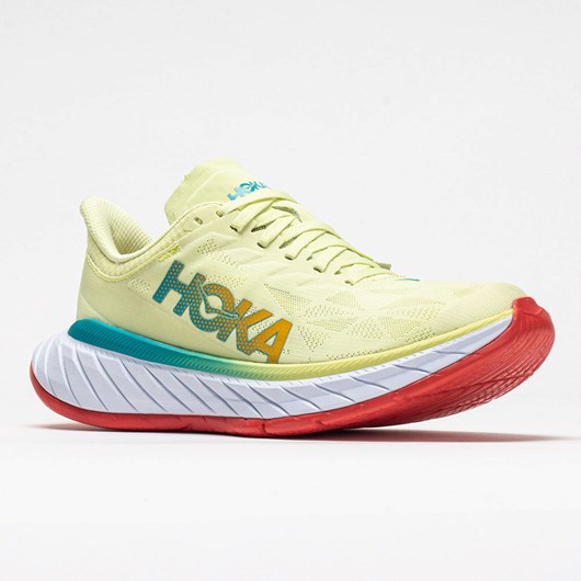 Orthofeet Hoka One One Carbon X 2 Men's Running Shoes Luminary Green / Hot Coral | CT8236945