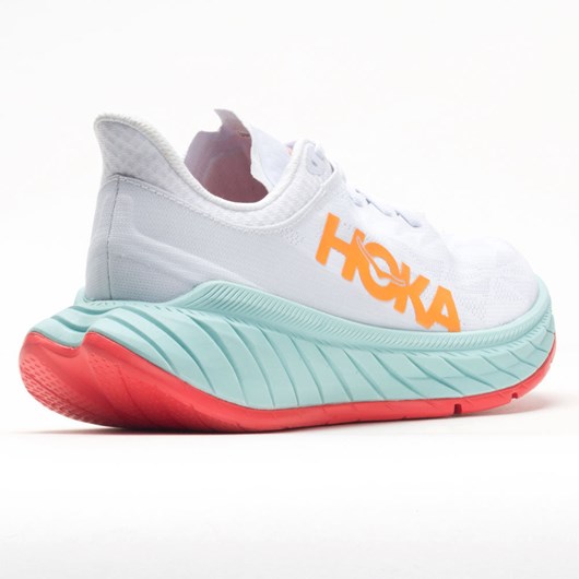 Orthofeet Hoka One One Carbon X 2 Men's Running Shoes White / Blazing Orange | GY6805423