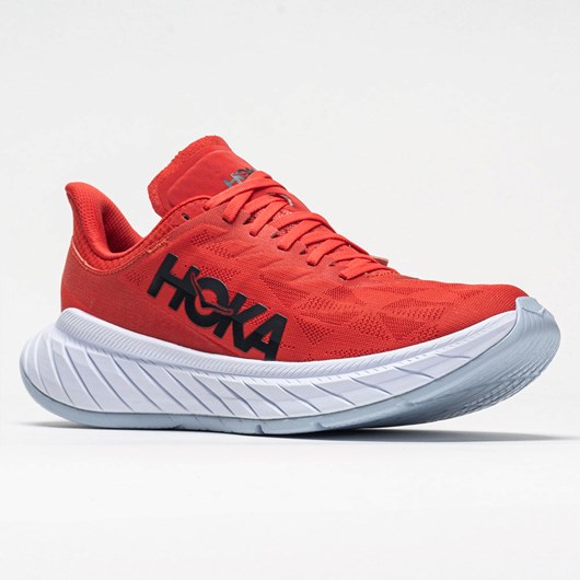 Orthofeet Hoka One One Carbon X 2 Men's Running Shoes Fiesta / White | RO8970351