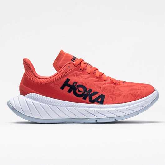 Orthofeet Hoka One One Carbon X 2 Women\'s Running Shoes Hot Coral / Black Iris | BC9514602