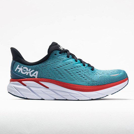 Orthofeet Hoka One One Clifton 8 Men\'s Running Shoes Real Teal / Aquarelle | PZ7623189