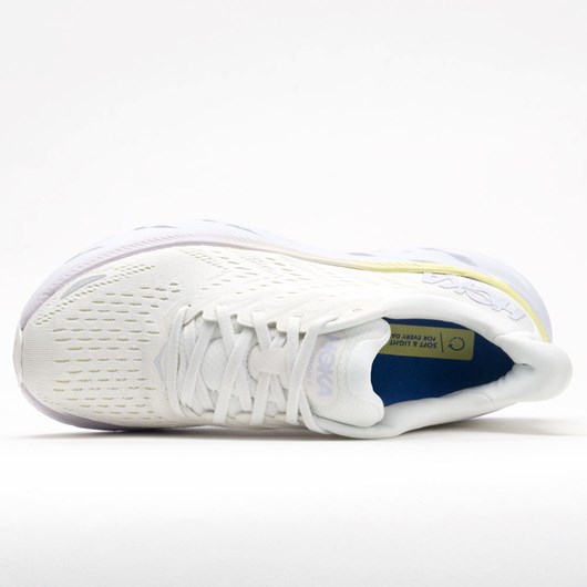 Orthofeet Hoka One One Clifton 8 Women's Running Shoes Blanc de Blanc / Bright White | UG6405328