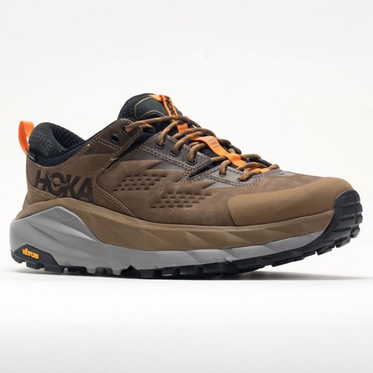 Orthofeet Hoka One One Kaha Low GTX Men's Hiking Shoes Otter / Persimmon Orange | HR0894271