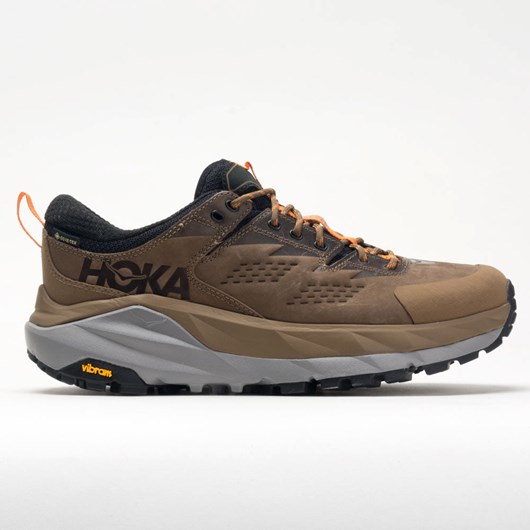 Orthofeet Hoka One One Kaha Low GTX Men\'s Hiking Shoes Otter / Persimmon Orange | HR0894271