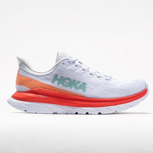 Orthofeet Hoka One One Mach 4 Women\'s Running Shoes White / Fiesta | HE4201968