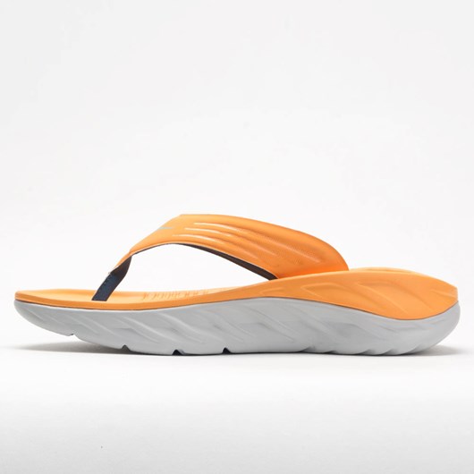 Orthofeet Hoka One One Ora Recovery Flip Men's Slide Sandals Blazing Orange / Lunar Rock | LV3452706