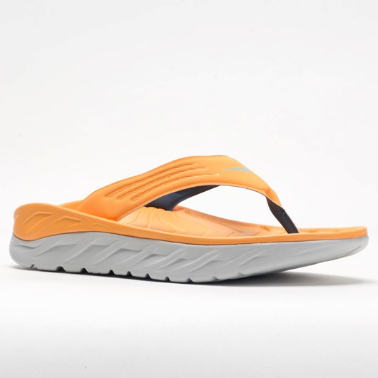 Orthofeet Hoka One One Ora Recovery Flip Men's Slide Sandals Blazing Orange / Lunar Rock | LV3452706