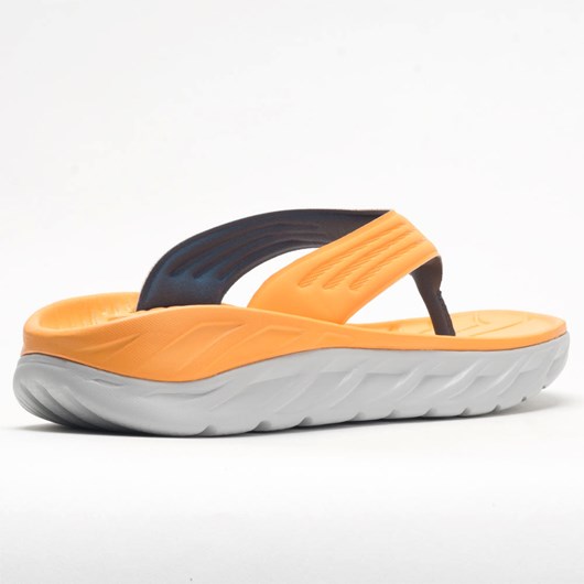 Orthofeet Hoka One One Ora Recovery Flip Men's Slide Sandals Blazing Orange / Lunar Rock | LV3452706