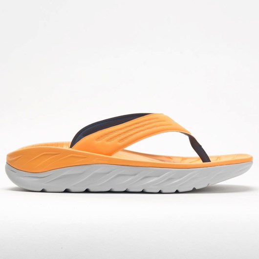 Orthofeet Hoka One One Ora Recovery Flip Men\'s Slide Sandals Blazing Orange / Lunar Rock | LV3452706