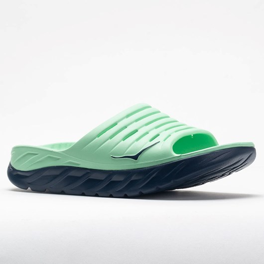 Orthofeet Hoka One One Ora Recovery Slide Men's Slide Sandals Green Ash / Outer Space | DU9834612