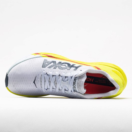 Orthofeet Hoka One One Rocket X Men's Running Shoes White / Evening Primrose | JO0839572