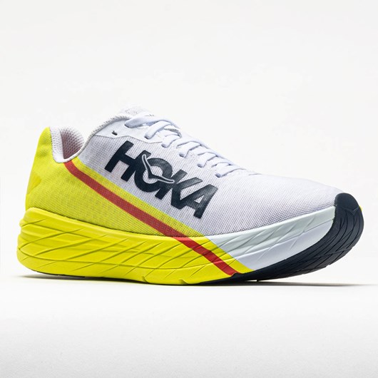 Orthofeet Hoka One One Rocket X Men's Running Shoes White / Evening Primrose | JO0839572