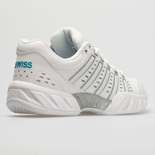 Orthofeet K-Swiss Bigshot Light LTR Women's Tennis Shoes White / Hawaiian Ocean | NX9215064