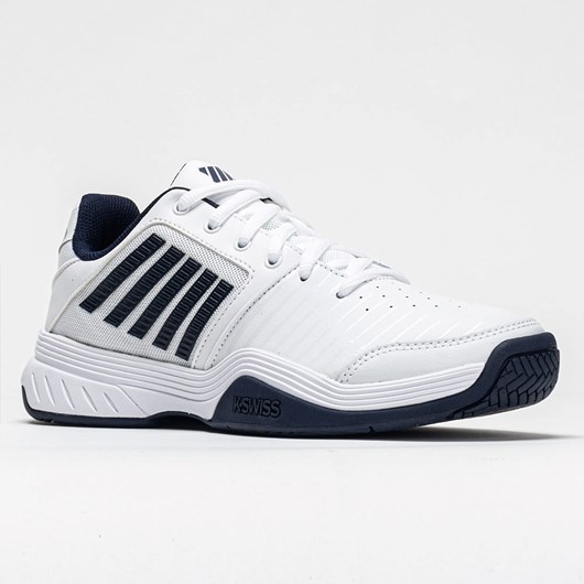 Orthofeet K-Swiss Court Express Men's Tennis Shoes White / Navy | FE8420361