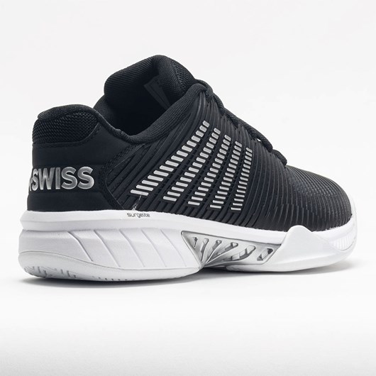 Orthofeet K-Swiss Hypercourt Express 2 Women's Tennis Shoes Black / White / Silver | EZ5194082