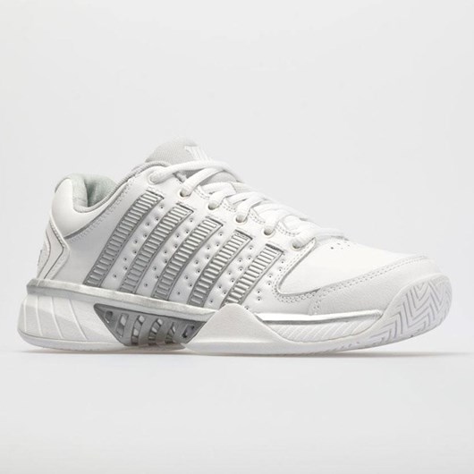 Orthofeet K-Swiss Hypercourt Express Leather Women's Tennis Shoes White / Silver / Glacier Gray | OV6135790