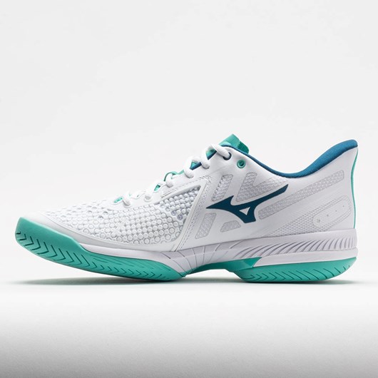 Orthofeet Mizuno Wave Exceed Tour 5 AC Women's Tennis Shoes White / Turquoise | VJ1620948