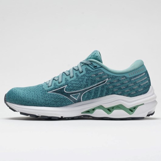 Orthofeet Mizuno Wave Inspire 17 Waveknit Women's Running Shoes Dusty Turquoise / White | KQ6473215