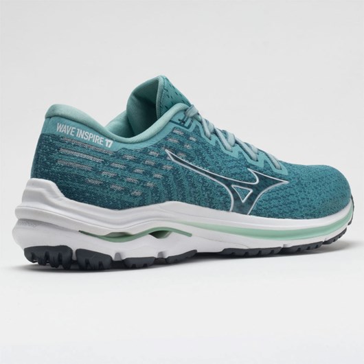 Orthofeet Mizuno Wave Inspire 17 Waveknit Women's Running Shoes Dusty Turquoise / White | KQ6473215