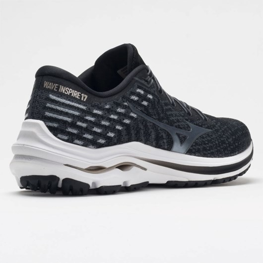 Orthofeet Mizuno Wave Inspire 17 Waveknit Women's Running Shoes Black / Platinum Gold | TY7206195