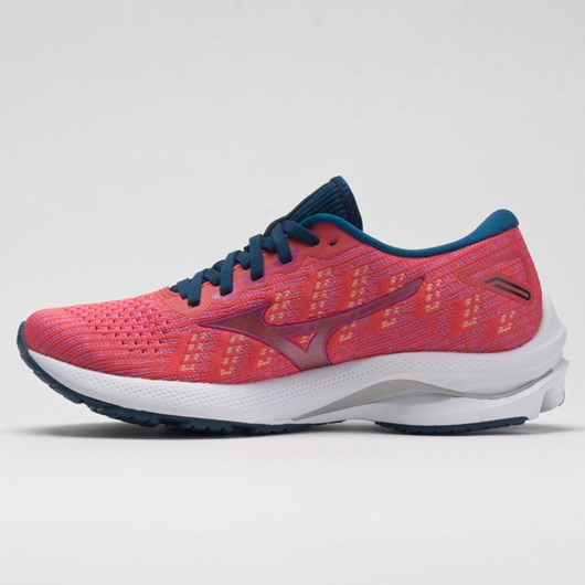 Orthofeet Mizuno Wave Rider 25 Waveknit Women's Running Shoes Cayenne / Phlox Pink | DE7805319