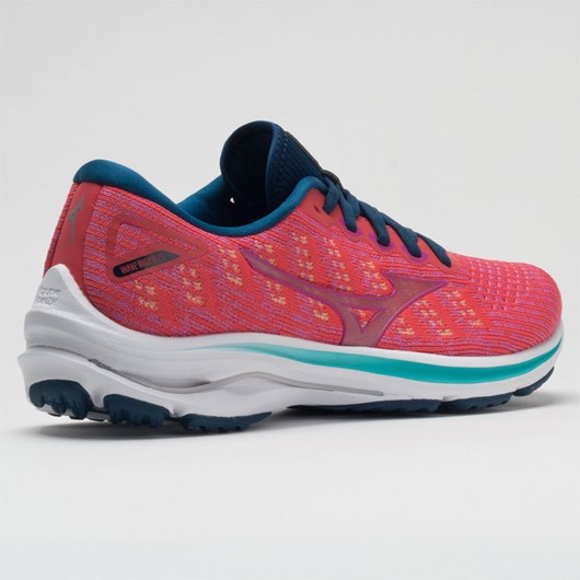 Orthofeet Mizuno Wave Rider 25 Waveknit Women's Running Shoes Cayenne / Phlox Pink | DE7805319