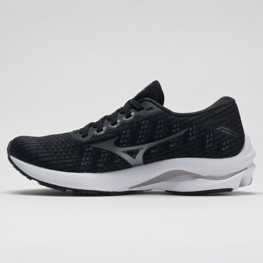 Orthofeet Mizuno Wave Rider 25 Waveknit Women's Running Shoes Black / Onyx | FO8076251