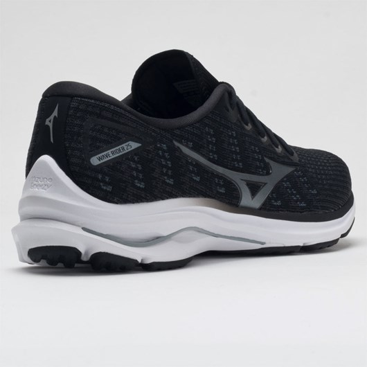 Orthofeet Mizuno Wave Rider 25 Waveknit Men's Running Shoes Obsidian / Quarry | FT5203967