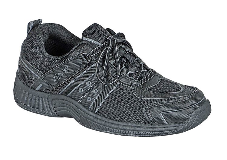 Orthofeet Monterey Bay Tie-Less Lace Men\'s Sneakers Black | KR3076498