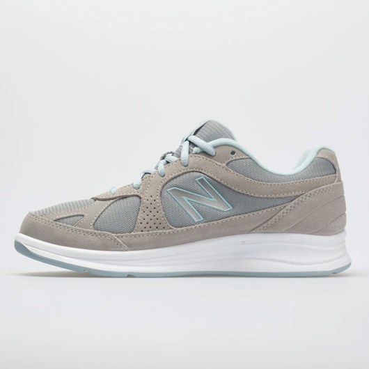 Orthofeet New Balance 877 Women's Walking Shoes Silver / Aqua | UK4673512