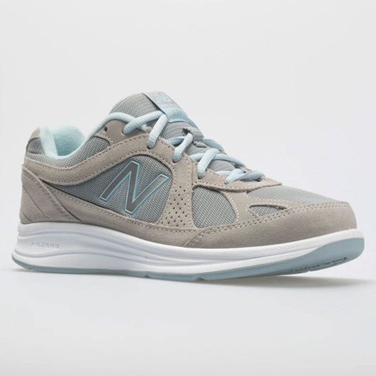 Orthofeet New Balance 877 Women's Walking Shoes Silver / Aqua | UK4673512