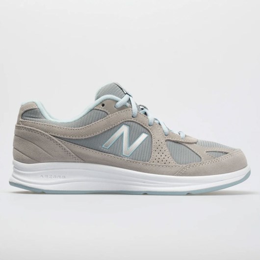 Orthofeet New Balance 877 Women\'s Walking Shoes Silver / Aqua | UK4673512