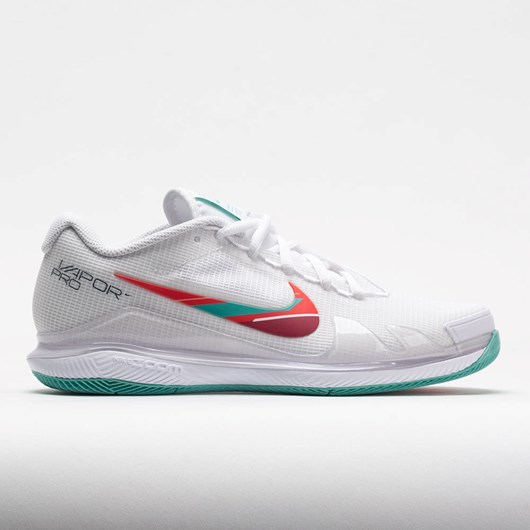 Orthofeet Nike Air Zoom Vapor Pro Women\'s Tennis Shoes White / Washed Teal / Habanero Red | NS8516372