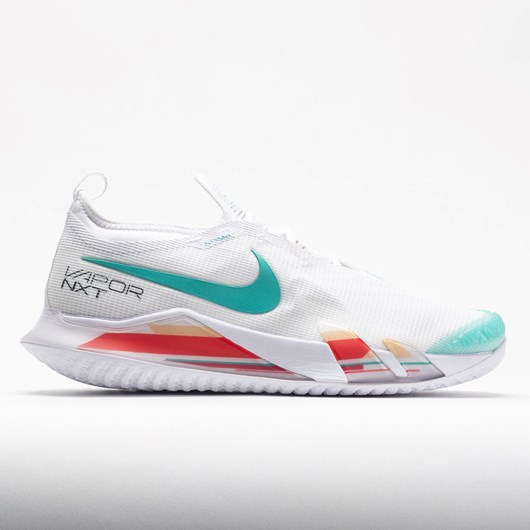 Orthofeet Nike React Vapor NXT Women\'s Tennis Shoes White / Washed Teal / Habanero Red | WR0287459